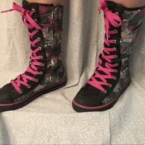 zip up sparkly canvas xtreem high tops